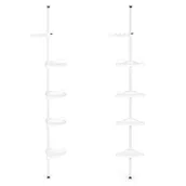 Szafki łazienkowe - Półka regał łazienkowa narożna teleskopowa 4 półki wieszak - miniaturka - grafika 1