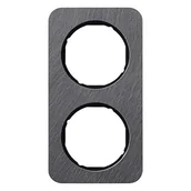 Klawisze i ramki - Hager polo Berker R.1 Ramka podwójna łupek/czarny 10122384 10122384 - miniaturka - grafika 1