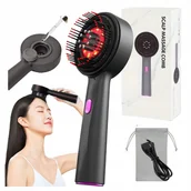 Masażery - Masażer Skóry Głowy Włosów Szczotka Elektryczna Terapia Światłem Czerwonym - miniaturka - grafika 1