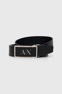 Armani Exchange pasek skórzany męski kolor czarny - Paski - miniaturka - grafika 1
