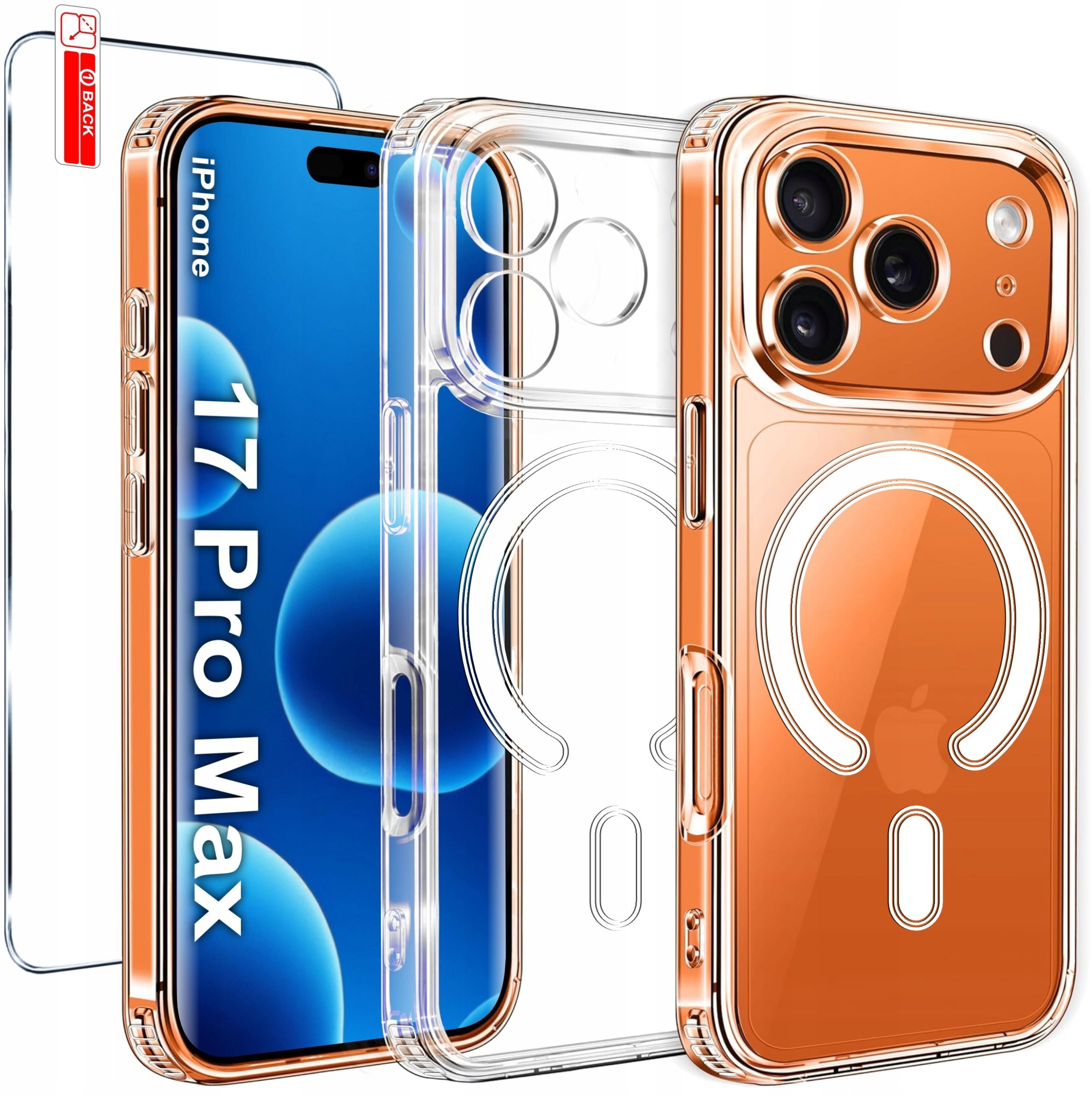 krainaGSM Etui Magnetyczne Przezroczyste do iPhone 17 Pro Max do MAGSAFE CASE Szkło