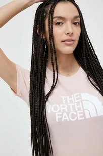 The North Face t-shirt bawełniany kolor różowy - Koszulki sportowe damskie - miniaturka - grafika 1