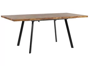 Stół do jadalni rozkładany 140/180 x 90 cm jasne drewno z czarnym HARLOW - Stoły - miniaturka - grafika 1