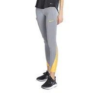Spodnie damskie - Nike damskie spodnie sportowe W Nk Fast Tight Runway szary Particle Grey/(Laser Orange) L - miniaturka - grafika 1