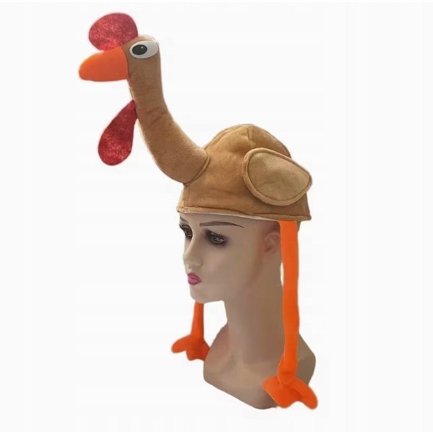 Czapka W Kształcie Indyka Wielofunkcyjna Śmieszna 60cm UNISEX na Prezent