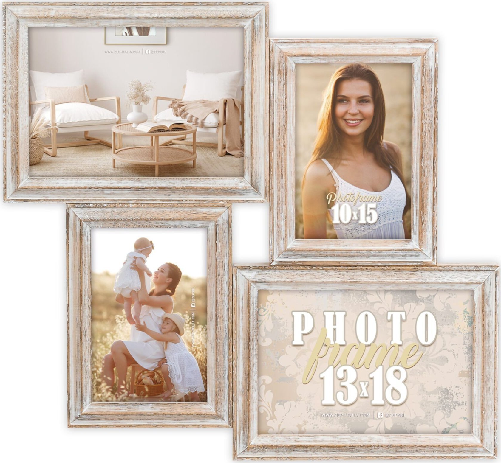 Ramka ZEP ZEP Rosel Natural 4Q Galerie Holz 2x10x15 2x13x18 AC446B