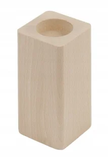 Świecznik 10Cmx6Cm Drewniany Z Zaokrąglonymi Bokami Bukowy 1 Sztuka - Świeczniki - miniaturka - grafika 1