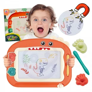 KOLOROWA TABLICA MAGNETYCZNA  DINOZAUR 2 STEMPELKI - Tablice dla dzieci - miniaturka - grafika 1