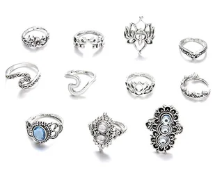 pierścionek PUNK GOTHIC, zestaw 11 szt - Pierścionki - miniaturka - grafika 1