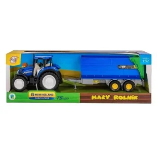 Traktor DAFFI Mały rolnik New Holland T5 z przyczepą wywrotką T-521 - Samochody i pojazdy dla dzieci - miniaturka - grafika 1