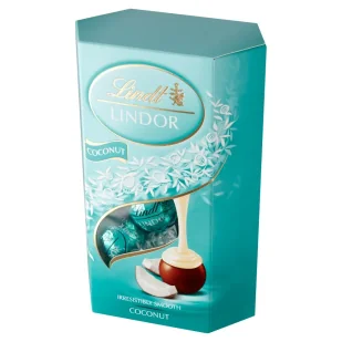 Lindt - Lindor praliny kokosowe w czekoladzie - Bombonierki i czekoladki - miniaturka - grafika 1