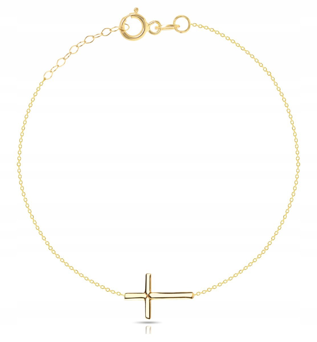 DAMSKA ZŁOTA BRANSOLETKA NA NOGĘ KRZYŻYK CELEBRYTKA 585 14KT