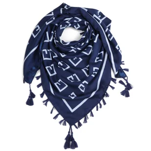 Chusta damska apaszka GEOMETRIC GRACE NAVY - Apaszki i szaliki damskie - miniaturka - grafika 1