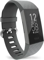 Akcesoria do smartwatchy - PASEK DO ZEGARKA Fitbit Charge 3/3 SE/4 SZARY SILIKON WODOODPORNY - miniaturka - grafika 1