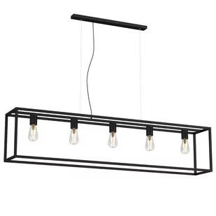Luminex Frame 6696 lampa wisząca zwis 5x60W E27 czarny - Lampy sufitowe - miniaturka - grafika 1