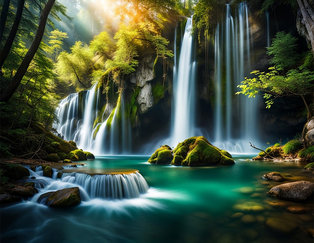 Mozaika diamentowa wodospad