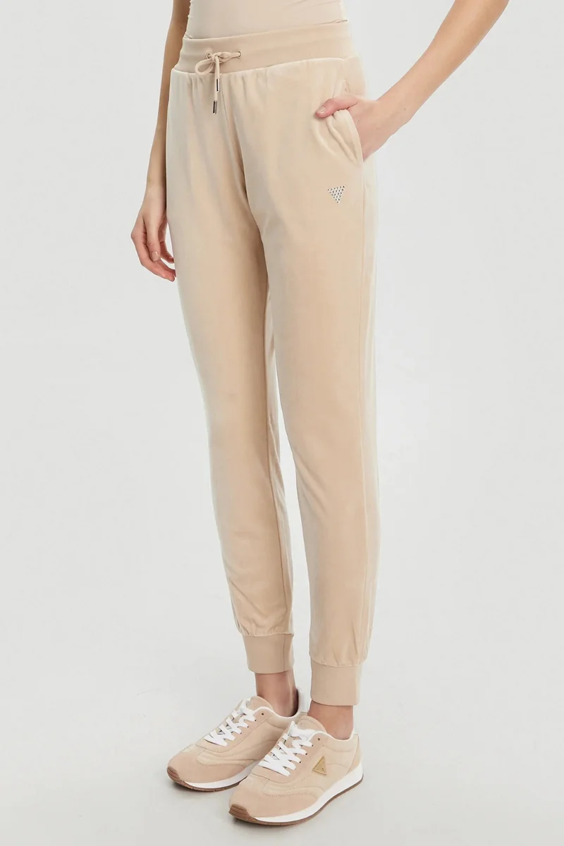 GUESS Beżowe damskie spodnie dresowe Couture M
