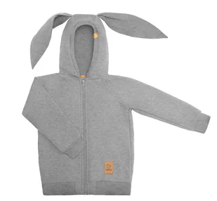 Bluza z uszami królika - szara - Bluzy i sweterki niemowlęce - miniaturka - grafika 1