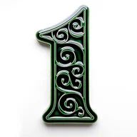 Dekoracje domu - Numer domu, cyfra 1, zieleń butelkowa - miniaturka - grafika 1