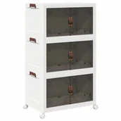 Wózki magazynowe - vidaXL Skrzynia do przechowywania z kółkami, 3-poziomowa, 75 L - miniaturka - grafika 1