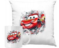 Gadżety dla niej i dla niego - ZESTAW PODUSZKA + KUBEK Zygzak McQueen Auta Dla Miłośnika +IMIĘ - miniaturka - grafika 1