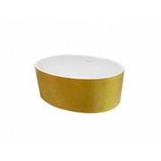 Umywalki - BESCO UMD-U-NGZW UNIQA GLAM umywalka nablatowa złota / klik-klak biały 32 x 46 x 17 - miniaturka - grafika 1