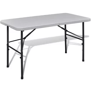 VidaXL Emaga Stół kempingowy biały (122 cm) wykonany z HDPE 41568 - Meble turystyczne - miniaturka - grafika 1