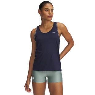 Damska koszulka bez rękawów UNDER ARMOUR TECH KNOCKOUT TANK 1389851-410 – Granatowy - Koszulki i topy damskie - miniaturka - grafika 1