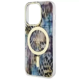 Guess GUHMP14XHLEOPWB do Apple iPhone 14 Pro Max 6,7" niebieski/blue hardcase Leopard MagSafe - Etui i futerały do telefonów - miniaturka - grafika 6