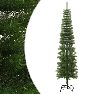 vidaXL Sztuczna, smukła choinka ze stojakiem, 240 cm, PE - Choinki - miniaturka - grafika 1