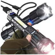 Latarki - LATARKA LED AKUMULATOROWA TAKTYCZNA ŚWIATŁO OSTRZEGAWCZE ŁADOWANA Z USB-C - miniaturka - grafika 1
