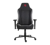 Fotele gamingowe - Marvo Kahn Gray Gamingowy do 150kg Tkanina Czarno-szary - miniaturka - grafika 1