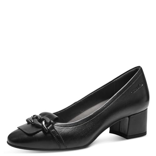 Tamaris Comfort Damskie 8-82303-41 wygodne buty do wielu różnych zastosowań, wygodne buty damskie z łańcuszkiem, buty na co dzień, biznesowe czółenka, Czarna papka, 42 EU Weit