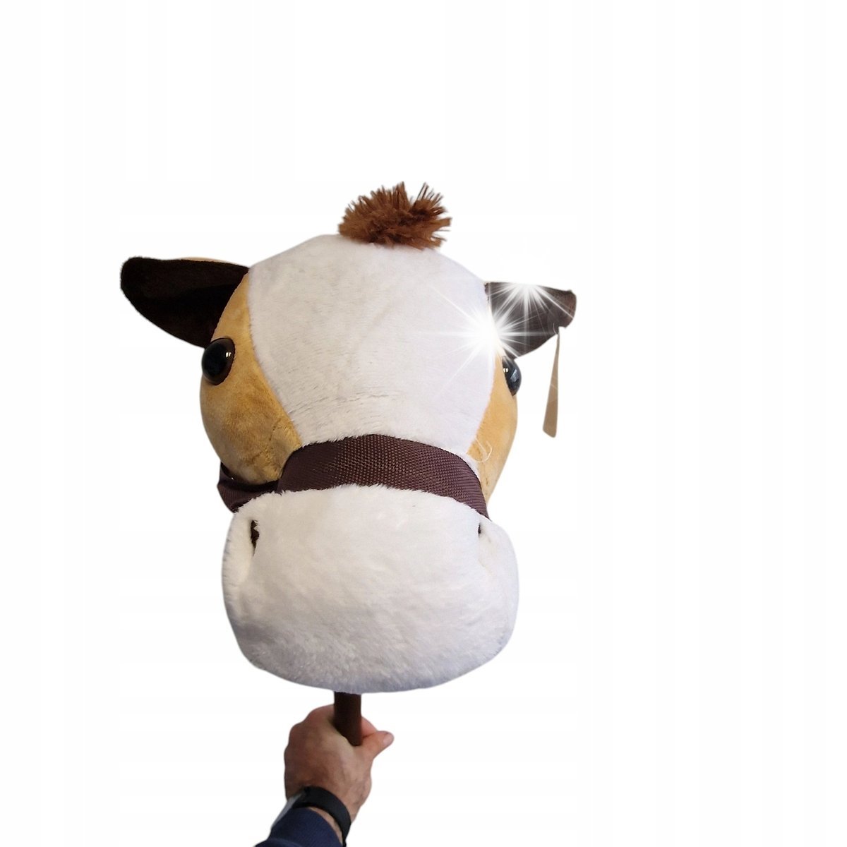 HOBBY HORSE KOŃ NA PATYKU KIJU ZABAWKA GŁOWA KONIA BRĄZOWY KONIK DŹWIĘK