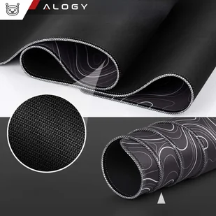 Podkładka na biurko pod myszkę mysz klawiaturę Mata ochronna antypoślizgowa gamingowa XL 80x40 cm Czarna Alogy Line Texture - Podkładki pod mysz - miniaturka - grafika 11