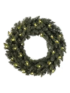 STAR Trading Dekoracyjny wieniec LED "Calgary" w kolorze zielonym - Ø 50 cm - Ozdoby bożonarodzeniowe - miniaturka - grafika 1