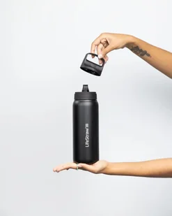 LifeStraw Go 2.0 Czarna stalowa butelka filtrująca 1L Black Steel - Butelki filtrujące - miniaturka - grafika 6
