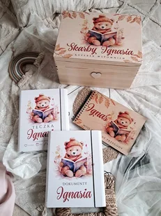 ZESTAW MIŚ Z KSIĄŻKĄ personalizowany, prezent na Chrzest, roczek, narodziny - Pamiątka Chrztu Świętego - miniaturka - grafika 1