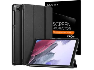 Etui z klapką obudowa Alogy Book Cover do Galaxy A7 Lite 8.7 T220/T225 Czarny + Szkło - Etui i futerały do telefonów - miniaturka - grafika 1