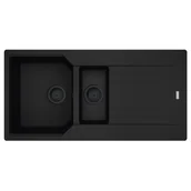 Zlewozmywaki - Franke Urban UBG 651-100 GSC Zlewozmywak granitowy półtorakomorowy 100x50 cm czarny mat 114.0697.747 - miniaturka - grafika 1