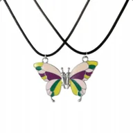 Biżuteria dla dzieci - Naszyjnik BFF Motyl wielobarwny - oryginalny dodatek dla przyjaciółek - miniaturka - grafika 1