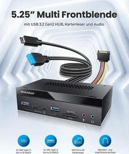 GRAUGEAR Multi Frontblende 8-Fach + Kartenleser USB,SD,Micro - Czytniki kart pamięci - miniaturka - grafika 1