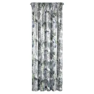 Zasłony - Zasłona 140x270 Davos 2 zielona kwiaty welurowa gotowa na taśmie - miniaturka - grafika 1