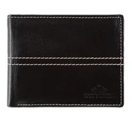 Portfele - Portfel skórzany czarny - miniaturka - grafika 1