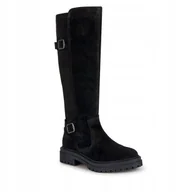 Kozaki damskie - GEOX IRIDEA KOZAKI DAMSKIE SKÓRZANE CZARNE 38 Ż5C - miniaturka - grafika 1