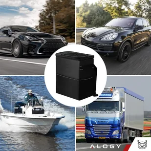 Samochodowy kosz na śmieci Organizer mini śmietnik na zagłówek fotel auta do samochodu czarny 8l torba termiczna Alogy - Pozostałe akcesoria do telefonów - miniaturka - grafika 24