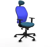 Fotele i krzesła biurowe - Krzesło Biurowe z Zagłówkiem Jorquera Piqueras y Crespo 1D036N1 Niebieski Zieleń naftowa - miniaturka - grafika 1