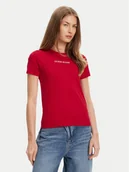 Koszulki i topy damskie - Guess Jeans T-Shirt W4YI01 J1314 Czerwony Slim Fit - miniaturka - grafika 1