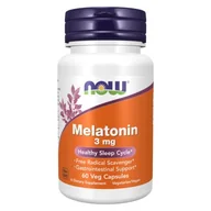 Suplementy naturalne - Now Foods Melatonina 3 mg 60 kapsułek wegańskich - miniaturka - grafika 1