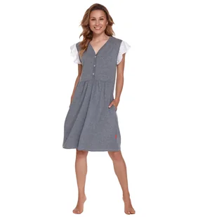 Doctor Nap 9914 DARK GREY koszula ciążowa S - Bielizna nocna - miniaturka - grafika 1